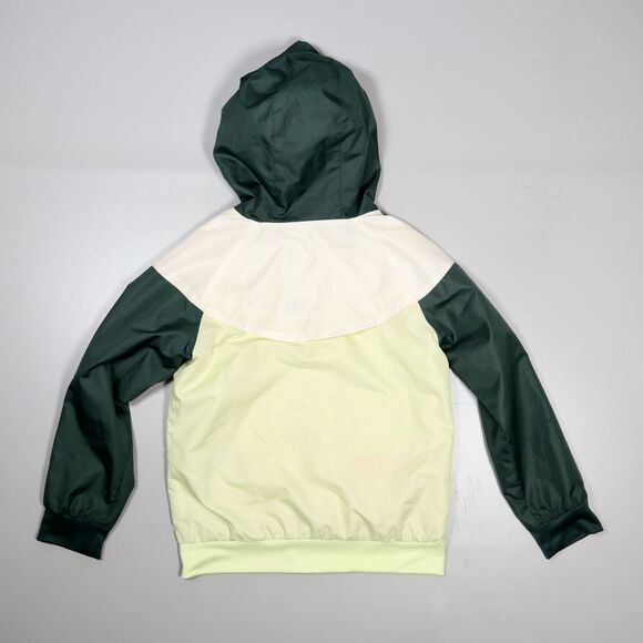 Nike Jacket Youth Size 6 Green Hooded Full Zip Windbreaker Lightweight 5-6 Yrs - Picture 7 of 9